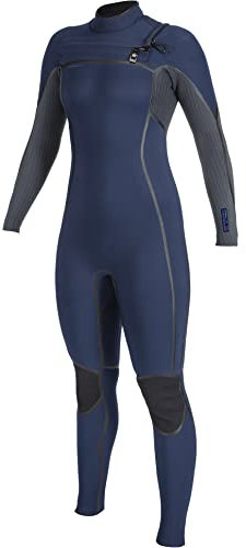 O';Neill Womens Hyperfreak Fire 5/4mm Chest Zip Neoprenanzug - Navy Shade - Plus 5mm für zusätzliche Wärme