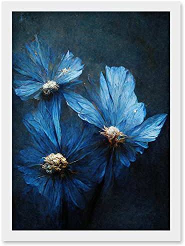 Doppelganger33 LTD Simple Elegant Cornflower Artwork Framed Wall Art Print A4