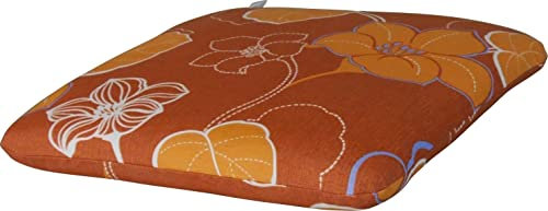 Angerer Freizeitmöbel GmbH Auflage für Gartenmöbel - Sitzkissen Made in Germany (Terracotta-Orange geblümt)