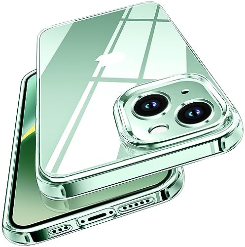 ivoler Nie Vergilbung Klar Hülle Kompatibel für iPhone 15 Plus 6.7 Zoll, [Militärischer Schutz] [Kameraschutz] Stoßfest Kratzfest Transparent Schutzhülle, Dünn Durchsichtige Handyhülle Case