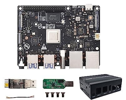 VisionFive2 Open Source Single Board Computer, LPDDR4 8GB Linux Starter Kit,StarFive JH7110 64-bit CPU with Integrated IMG BXE-4-32 MC1 3D GPU, Dual Gigabit Network Port, Support Debian Ubuntu
