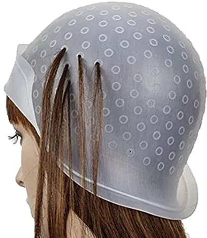 BORDSTRACT Weiße Wiederverwendbare, Silikon Transparent Unbelted Pick Dye Cap Haare färben Perm Cap Haar Styling Tools für Friseursalon Beauty Salon Barber Store
