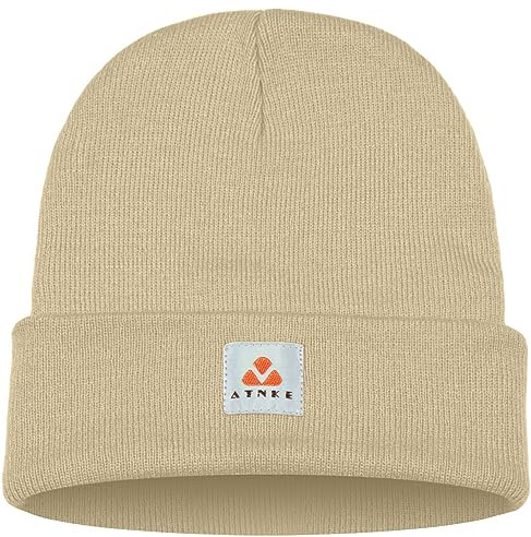 ATNKE Strick Beanie Mütze Dehnbar Weich Warm Täglich Winter Mützen mit Manschetten für Herren und Damen Geschenke/Beige