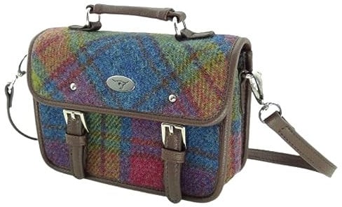Harris Tweed 'Bervie' Mini-Umhängetasche in mehrfarbigem Schottenkaro, Col 46 Multicolour
