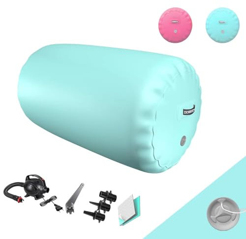 DOBESTS Air Roll, Aufblasbare Air Roller, Gym Air Barrel Luft Rollen, Gymnastikmatte Tumbling Matte Yoga Roll mit Pumpe für Training (grün)