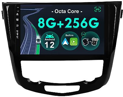 BXLIYER 【8G+256G】 Android 14 IPS Autoradio para Nissan X-Trail Qashqai J11 Rouge(2014-2018) - Inalámbrico CarPlay/Android Auto - LED Cámara & Mic - 10.1 Pulgada 2 DIN - Dab Volante 360-CAM Fast-Boot