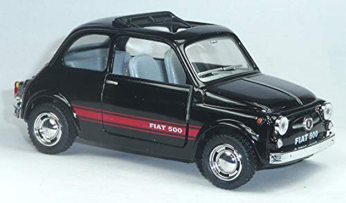 Generisch FIAT 500 Nuova Modellauto Spritzguss ca. 12cm = 1:24 in schwarz/offen