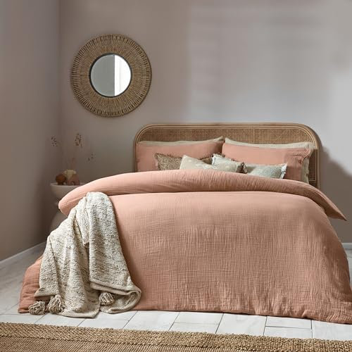 Yard Lark Musselin-Bettwäsche-Set, Baumwolle, Kingsize, rosa Ton