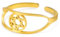 TEAMER Davidstern-Ring aus Edelstahl, verstellbar, Vintage-Fingerring, jüdischer Magen-Amulett-Schmuck für Frauen (Stil 3 – Gold)