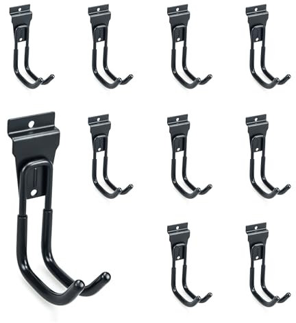 Dobures Slatwall Haken Garagenhaken, SlatWall Zubehör, Multi Size Garage Hanger, Hangers, Hooks Wall Mount Tool Holder for Ladder Garden Tools (Large J Hook)