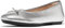 Fitflop Women's DELICATO Bow Soft Metallic-Leather Ballet Flats Shoe, Silver, 6 UK