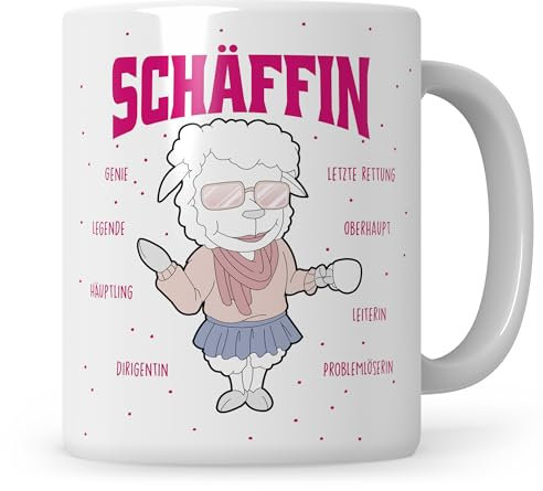 Sweetify Chefin Tasse Geschenk Schäffin Führungskraft Vorgesetzte Abteilungsleiterin Kaffeebecher Führungskraft Abschied lustige Mama Geschenkidee Kaffeetasse Beförderung
