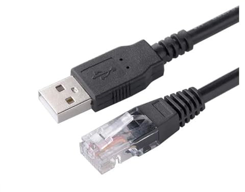 AJOHBM Cable de Consola USB a RJ45, Adaptador Serie RS232 for convertidor de enrutador Cisco con Anillo magnético
