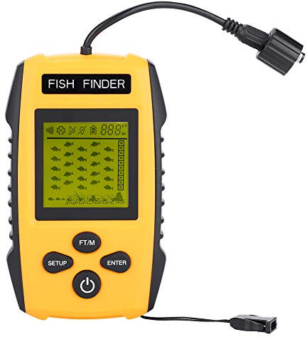 SUNGOOYUE Tragbarer LCD-Fischfinder TL88E, 100 M Tiefenbereich, Sonarsensor, Fischtiefenskala, Unterscheidung der Fischgröße, Fischalarm