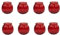 GOLDBEARUK Glass hanging lanterns X8 tealight holders with handles Red