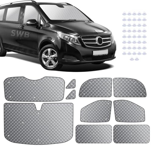 MaxAwe 10-teiliges internes Thermorollo-Set für III W447 SWB 2014-2024, Sonnenschutz-Wrap-Kit, Windschutzscheiben-Frontabdeckung, sommerlicher UV-Sonnenschutz und winterliche Isolierabdeckung für