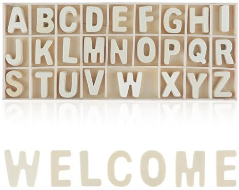 Giantree 130 Stück Holzbuchstaben Set, 3 cm Großbuchstaben A-Z Holzbuchstaben zum Basteln Wooden Alphabet Natürliches Holz für Kunsthandwerk Hochzeit Home Decoration (Holzfarbe)
