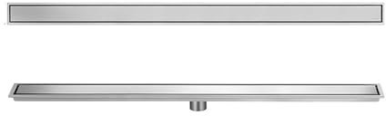 NJDQFA Edelstahl Duschrinne Komplettset,2 in 1 Befliesbar Duschrinne,Duschablauf Extra Flach Bodenablauf Mit Haarsieb,Zwischendrainage,Brushed,10 * 90cm