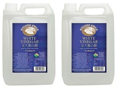 Goldden Swaan White Vinegar 5 Litre (Pack of 2) | Versatile Household Essential for Cleaning, Cooking, and More | Multipurpose Use | Distilled White Vinegar