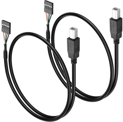 PNGKNYOCN 5 pin scheda madre header a cavo USB tipo B, 2 confezioni da 5 pin scheda madre femmina a USB tipo B maschio Dupont cavo (50 cm/1,6 FT)