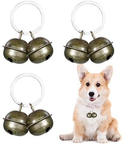 HFMYGS 3 Stück Laute Katzen Hundeglocken, Glöckchen Halsband Anhänger Glocken Für Trainieren, Haustier Tracker Glocken Hundeglocken Für Halsband Tracker Für Katzen Haustiere, Haustier Kleine Glocken