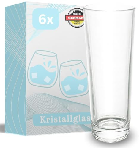 Maxito Trinkgläser ∣ Gläser Set 6 teilig∣ Modernes Design ∣ 300ml ∣ Ideale Wassergläser ∣ Gläser Set ∣ Trinkgläser Set
