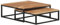 WKIEQACO Tische, Akzenttische, Couchtische, stapelbare Couchtische, 2 Stück, massives Akazienholz
