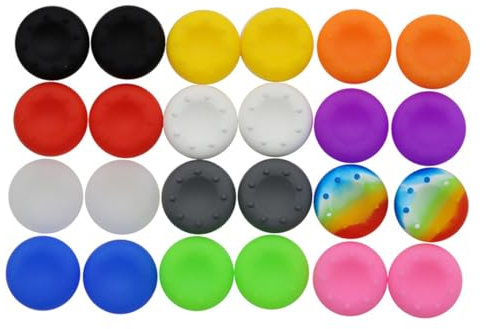 JEYORZY 24PCS Joystick Thumbstick Grips, Tapas Gomas Joystick, Tapas Gomas Joystick, Cubierta Protectora Tapas Palanca Mando, Cubiertas Agarre Mando, Mando Cubierta Protectora de Apretones de Pulgar