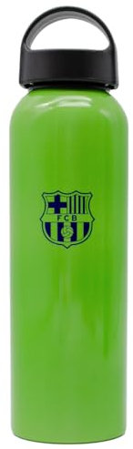 ms móvil shop Barcelona Football Club Aluminium Bottle 600 ml | Reusable Water Bottle | Green with Blue Shield | BPA Free | Lightweight and Durable | Ideal for Sports and Daily Use