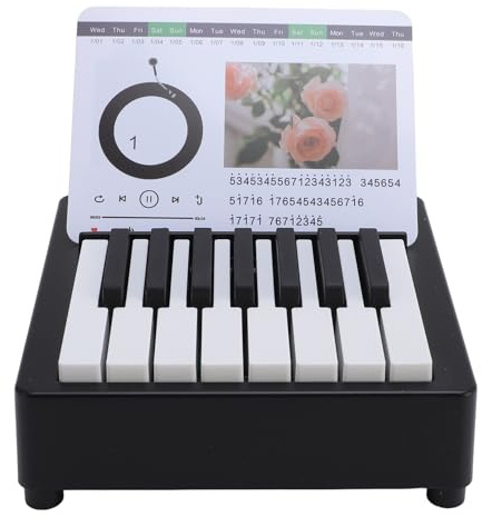 Miniatur Klavierschreibtisch Kalender Mini Klavier mit Berühmten Songs Einzigartige Musik -Ornamentskollektion für Musikliebhaber für Freunde (BLACK)