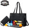 JTBDWOSK Schwarz, 2-in-1 Tote Bag Lunch Bag Combo,Tote Bag mit kühlfach,2 In 1 Einkaufstasche Lunchbag Combo,Mittagessen Taschen Für Frauen