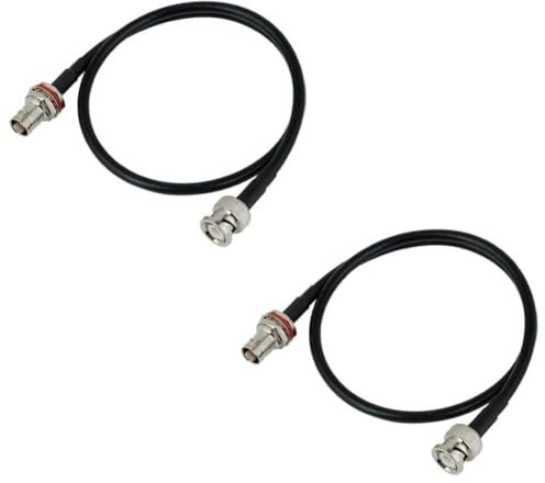 Feriany Cable de extensión de antena para micrófono inalámbrico, 61 cm, conector BNC, paquete de 2 unidades para sistemas de montaje en rack