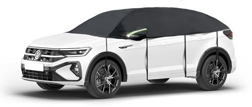 Walser Abdeckplane Auto All Weather, Abdeckplane wasserdicht, 100% wetterfeste Auto Abdeckplane, Autoabdeckung Outdoor, Auto Abdeckplane wasserdicht, Autoplane Halbgarage Größe 7 SUV/Van schwarz