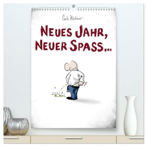 NEUES JAHR, NEUER SPASS... (hochwertiger Premium Wandkalender 2026 DIN A2 hoch), Kunstdruck in Hochglanz: Cartoon-Kalender (CALVENDO Spass)
