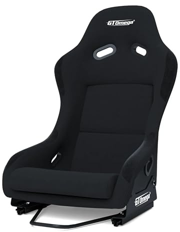 GT OMEGA CHASE V2 Bucket Seat Black XL - Lightweight Yet Stable Fibreglass Frame, with Adjustable Mounting Positions, for An Immersive Sim Racing Session
