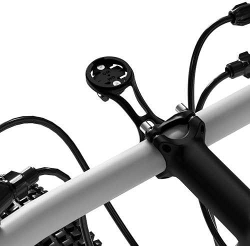 32mm Bicycle Stem Computer Mount for Garmin Edge Explore, Flashlight and Action Camera Install, Compatible with Bryton, Wahoo, and CATEYE, Lightweight Aluminum Alloy Bike GPS Out-Front Mount Black