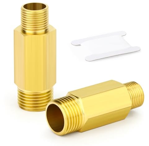 ERGAOBOY 2 pezzi raccordo per tubi in ottone riduttore nipplo lungo, 1/4 BSP - 3/8 BSP maschio lunghezza 60 mm connettore prolunga