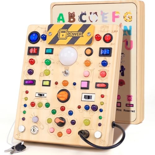 Montessori Spielzeug Busy Board ab 1 Jahr Activity Board aus Holz