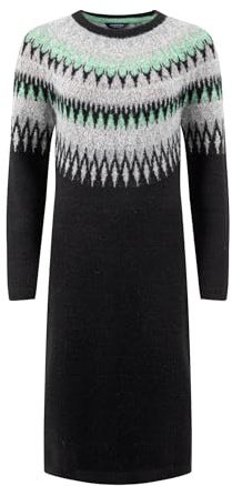 Weird Fish Amren Fair Isle Sparkle Knitted Dress Black Size 22