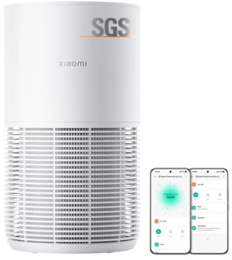 Xiaomi Smart Air Purifier for Pets, HEPA filter Captures Hair & Dander | 360° Air Intake, Activated Carbon Helps Reduce Pet Odours, Quiet Auto Mode for Bedroom, Laser Sensor, App, Google & Alexa