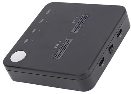 Cuifati M.2 NVMe Dock Station, M.2 SSD Duplikator mit Dual Bay Offline Cloner, 20 Gbit/s USB C NVMe SATA SSD Gehäuse mit Klonen auf Sektorebene für IT-Teams, Video-Editoren,