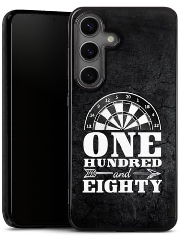 Silikon Hülle kompatibel mit Samsung Galaxy S25 Case schwarz Handyhülle Dart Sport Spruch