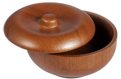 Bol en bois avec couvercle, support de rasage étanche, accessoire de rasage de taille compacte, bol de rangement en bois, bol de rasage avec couvercle, pour maison, salle de bain, douche, hôtel, salon