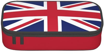 Longzehao UK Flag Print Pencil Case Large Capacity Storage Pouch Holder Office Organizer box Makeup Bag