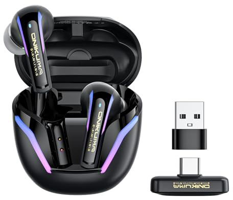 2.4G Wireless Gaming Earbuds with ENC Mic, 20ms Low-Latency for PS5/4, Meta Quest 3/3S/2, 2.4GHz Bluetooth Dual-Mode Headphones for Phone, Pad, Laptop, Steam Deck, PC, VR(with USB-C Dongle)
