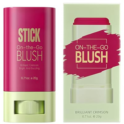 Barra de Colorete Multiusos, Blush Stick Rubor 3 en 1, Para Mejillas, Labios y Ojos, Acabado Mate o Natural, Fórmula Resistente al Agua de Larga Duración, Adecuada para Todo Tipo de Piel(03)