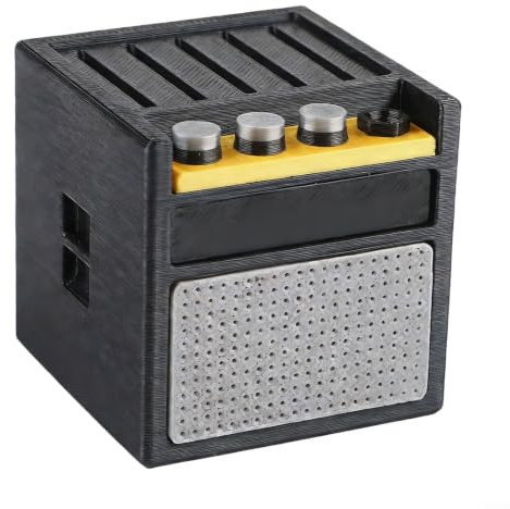 Svart gitarr plektrumhållare låda i unik paddelform, för pla display fodral för 6 plektrum, kompakt förvaringsorganisatör lämplig för studio, vardagsrum eller klassrumsdekor