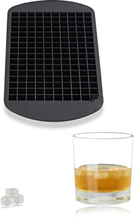 Relaxdays Eiswürfelform aus Silikon, für 1 cm Eiswürfel, BPA-frei, Eiswürfelbehälter, HxBxT: 1 x 23,5 x 12 cm, schwarz