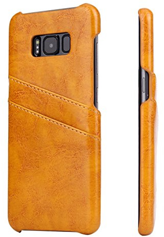 Schutzhülle für Samsung Galaxy S8 Plus 6.2 Zoll Hülle mit 2 Kartenfächern Hardcase in Leder-Optik Soft Touch Handy Case