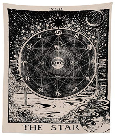 Nunbee Tapisserie Wandbehäng Mandala wald Wandteppich Wanddekoration Fatima Indisch Psychedelic makramee Hanging Hippie natur Beach Yoga Tischdecke Picknickdecke Strandtücher, Sternenhimmel 100*75cm